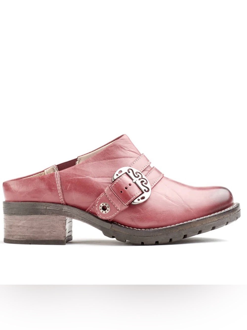Dromedaris Women's Karina Scrunched Leather Mule Clog Red Sz 39 (8.5-9) $192
